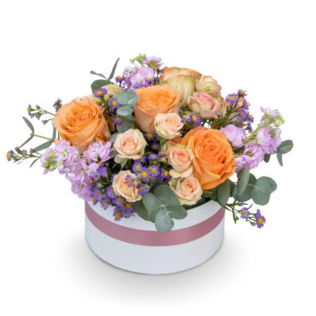 flower box with roses